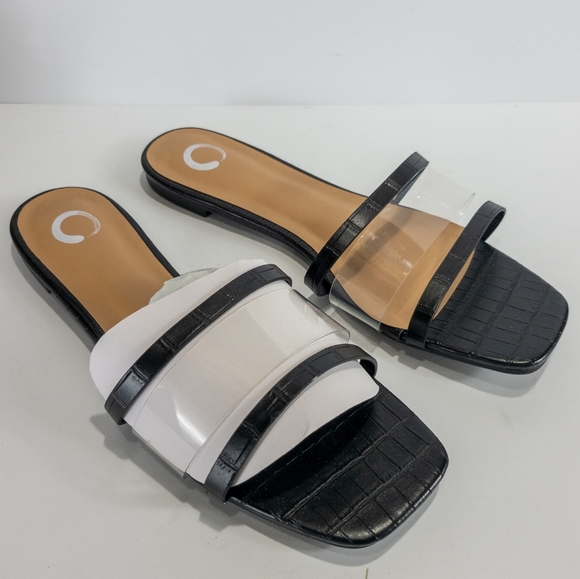 Journee Collection Ramira Slide Sandals Black -7.5 - Picture 6 of 8